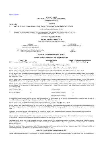 Thumbnail Boston Omaha 10-K Annual Report 2023