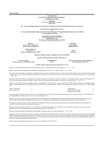 Thumbnail Pulse Biosciences
 10-K Annual Report 2023