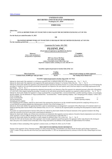 Vorschaubild Fluent 10-K Jahresbericht 2023