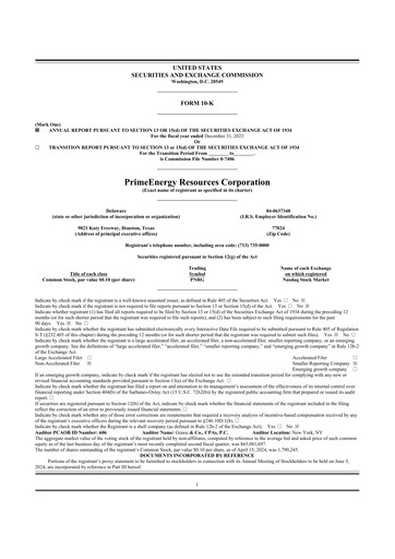 Thumbnail PrimeEnergy Resources 10-K Annual Report 2023