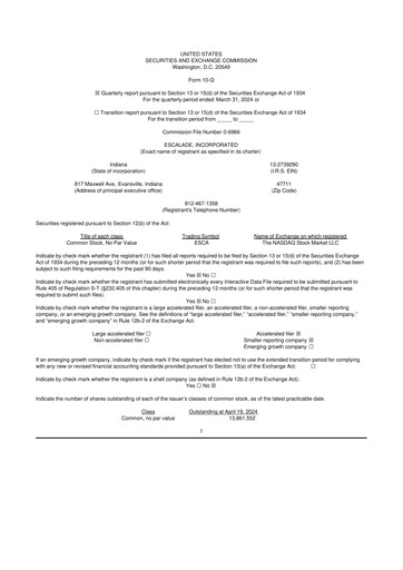 Thumbnail Escalade Sports 10-Q Quarterly Report FY2024 