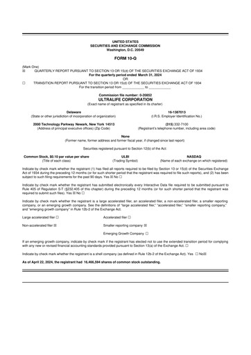 Thumbnail Ultralife Corporation 10-Q Quarterly Report FY2024 