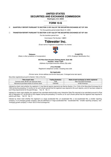 Thumbnail Tidewater 10-Q Quarterly Report FY2024 