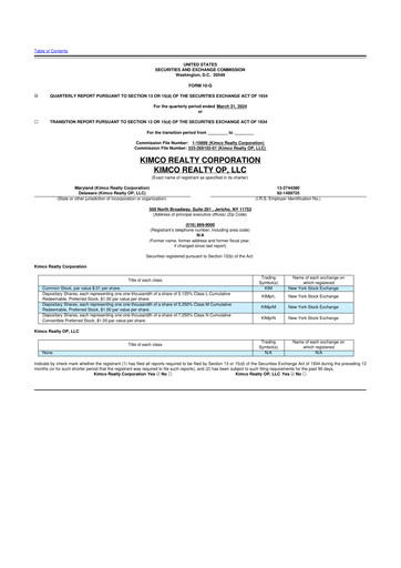 Vorschaubild Kimco Realty
 10-Q Quartalsbericht 2024 