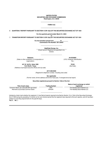 Vorschaubild HighPeak Energy 10-Q Quartalsbericht 2024 