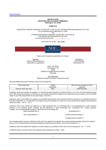 Thumbnail National Healthcare
 10-Q Quarterly Report FY2024 