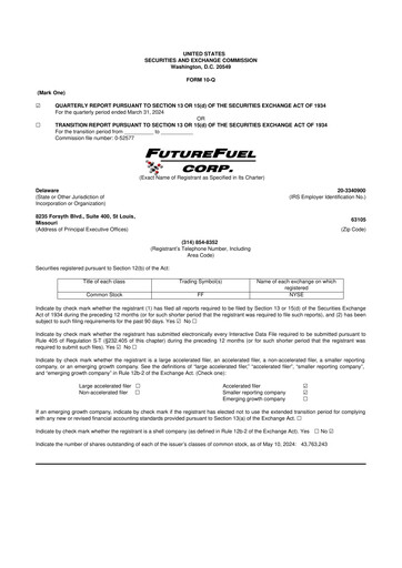 Thumbnail FutureFuel 10-Q Quarterly Report FY2024 