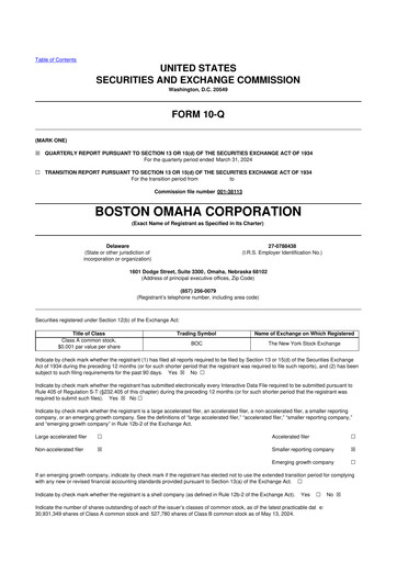 Thumbnail Boston Omaha 10-Q Quarterly Report FY2024 