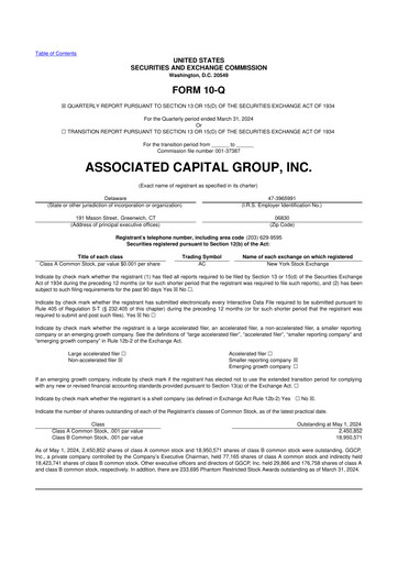 Thumbnail Associated Capital Group 10-Q Quarterly Report FY2024 