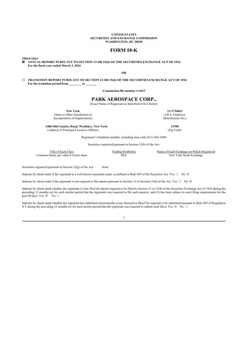 Thumbnail Park Aerospace 10-K Annual Report 2024