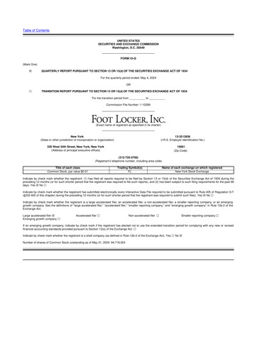 Thumbnail Foot Locker
 10-Q Quarterly Report FY2024 