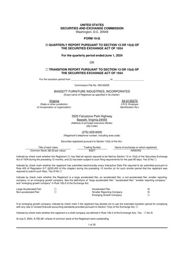 Vorschaubild Bassett Furniture 10-Q Quartalsbericht 2024 