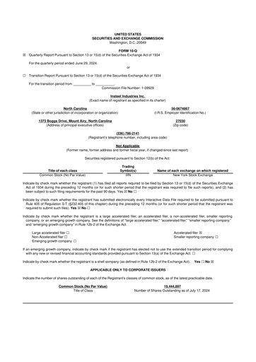 Thumbnail Insteel Industries 10-Q Quarterly Report FY2024 