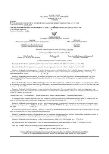 Thumbnail Value Line 10-K Annual Report 2024