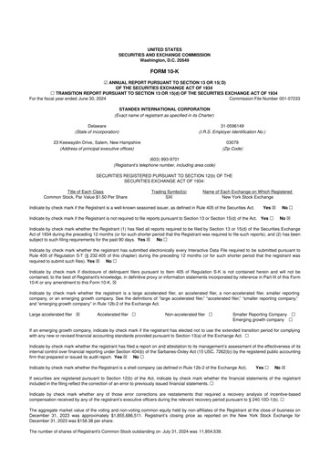 Thumbnail Standex International 10-K Annual Report 2024