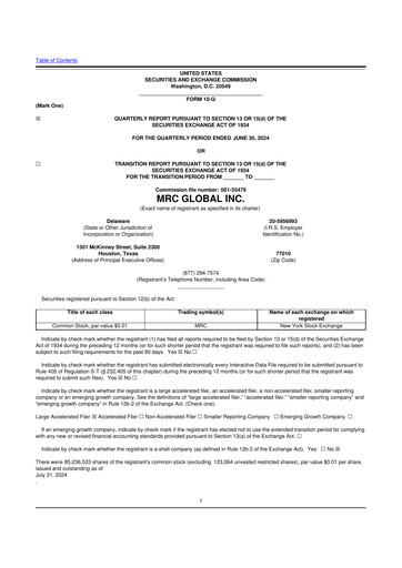 Thumbnail MRC Global
 10-Q Quarterly Report FY2024 
