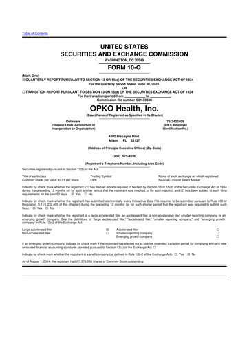 Thumbnail OPKO Health
 10-Q Quarterly Report FY2024 