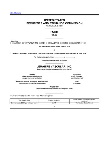 Thumbnail LeMaitre Vascular 10-Q Quarterly Report FY2024 