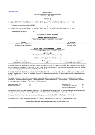 Thumbnail NRC Health
 10-Q Quarterly Report FY2024 