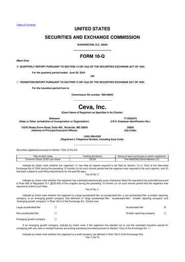 Thumbnail CEVA
 10-Q Quarterly Report FY2024 
