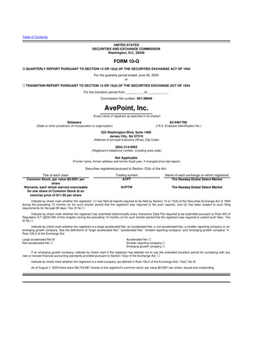 Thumbnail AvePoint 10-Q Quarterly Report FY2024 