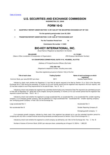 Thumbnail BIO-key International
 10-Q Quarterly Report FY2024 