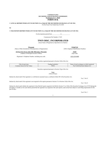 Thumbnail Twin Disc
 10-K Annual Report 2024