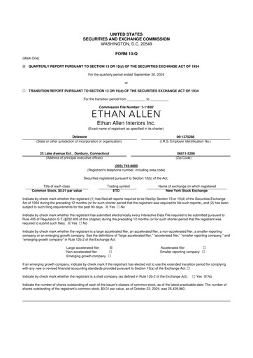 Thumbnail Ethan Allen
 10-Q Quarterly Report FY2025 