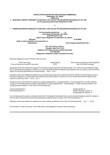 Thumbnail Clipper Realty 10-Q Quarterly Report FY2024 