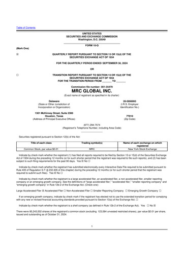 Thumbnail MRC Global
 10-Q Quarterly Report FY2024 
