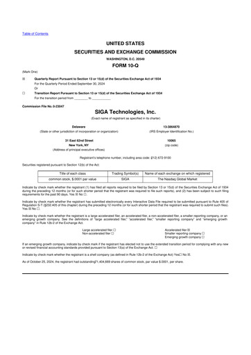 Thumbnail SIGA Technologies 10-Q Quarterly Report FY2024 
