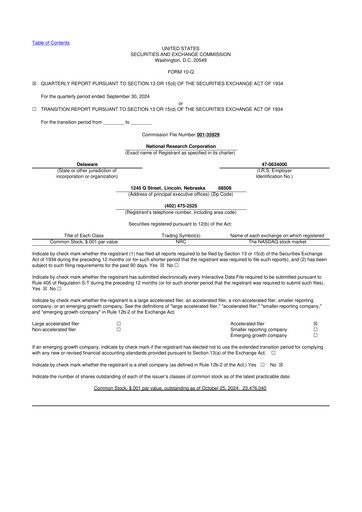 Thumbnail NRC Health
 10-Q Quarterly Report FY2024 