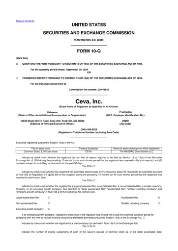Thumbnail CEVA
 10-Q Quarterly Report FY2024 