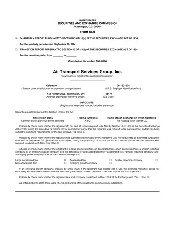 Thumbnail Air Transport Services Group 10-Q Quarterly Report FY2024 