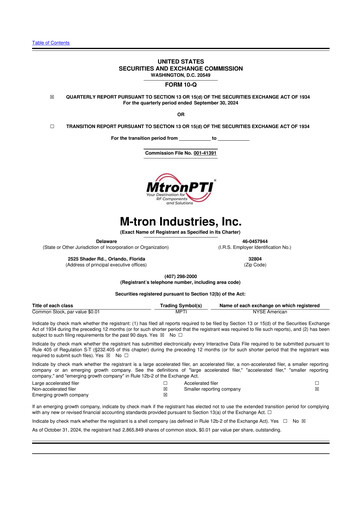 Thumbnail M-tron Industries 10-Q Quarterly Report FY2024 
