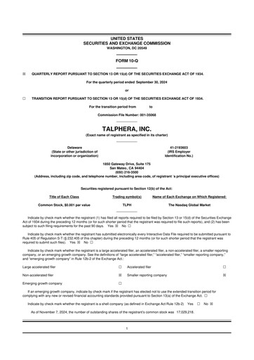 Thumbnail Talphera 10-Q Quarterly Report FY2024 