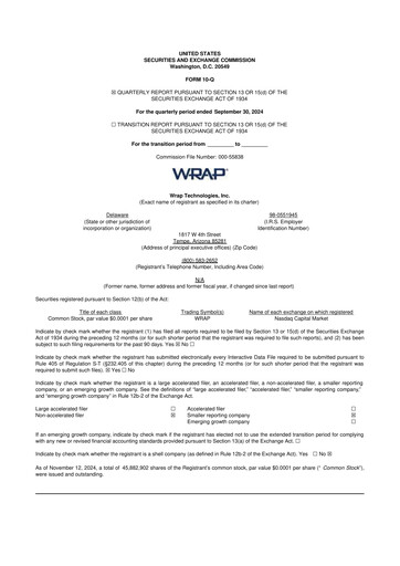Miniature Wrap Technologies
 10-Q Rapport trimestriel 2024 