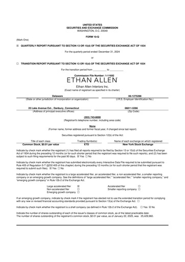 Thumbnail Ethan Allen
 10-Q Quarterly Report FY2024 