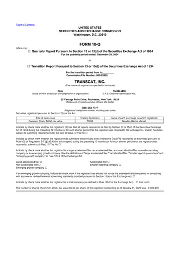 Thumbnail Transcat 10-Q Quarterly Report FY2025 