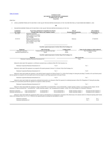 Thumbnail Huntsman Corporation
 10-K Annual Report 2024