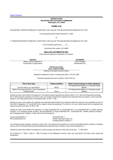 Thumbnail Mullen Automotive 10-Q Quarterly Report FY2025 