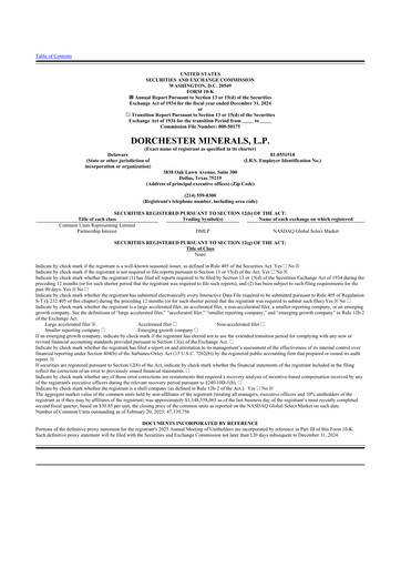 Thumbnail Dorchester Minerals 10-K Annual Report 2024