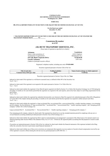 Thumbnail J. B. Hunt
 10-K Annual Report 2024