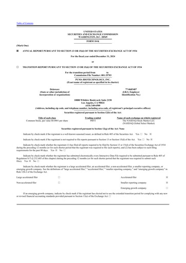 Thumbnail Puma Biotechnology 10-K Annual Report 2024