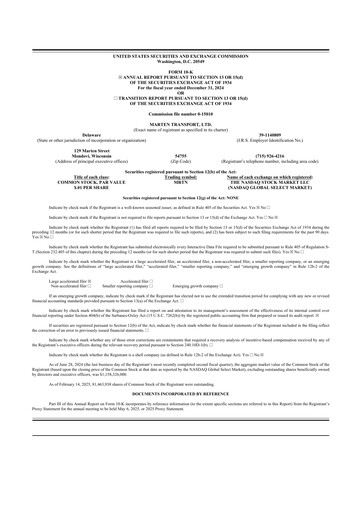 Thumbnail Marten Transport 10-K Annual Report 2024