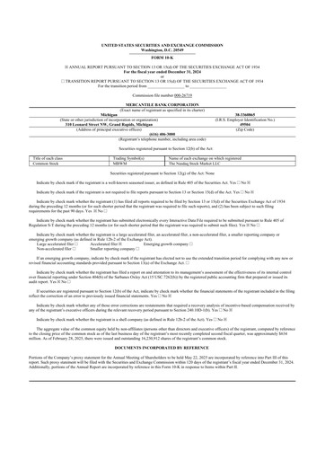 Thumbnail Mercantile Bank 10-K Annual Report 2024