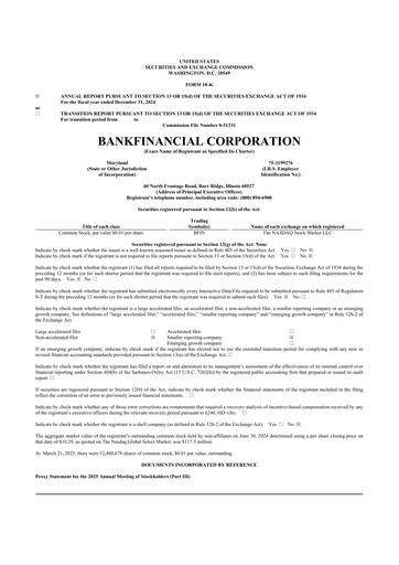 Thumbnail BankFinancial 10-K Annual Report 2024