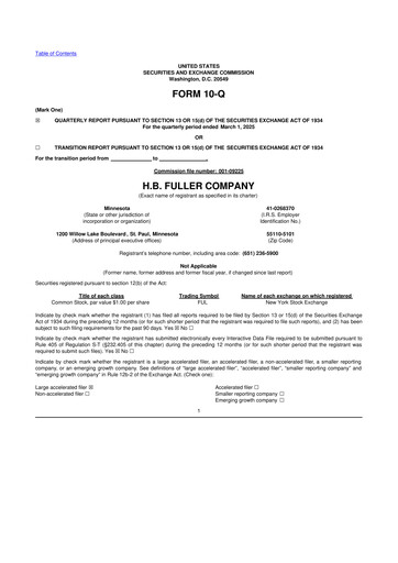 Thumbnail H.B. Fuller
 10-Q Quarterly Report FY2025 