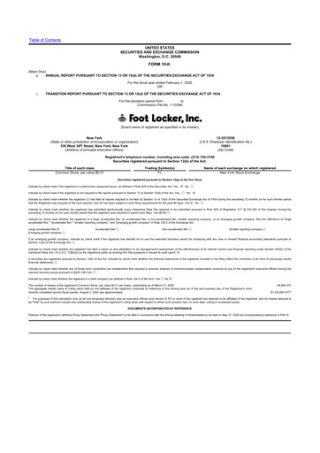 Thumbnail Foot Locker
 10-K Annual Report 2024