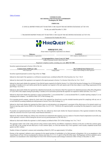 Thumbnail HireQuest 10-K Annual Report 2024